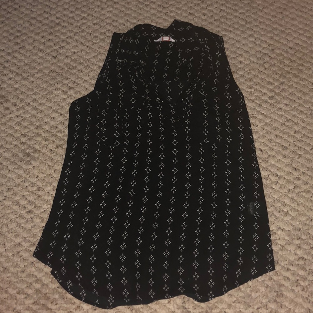 Black button down tank top